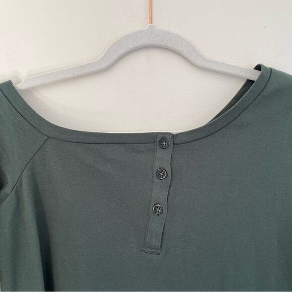 n:philanthropy NEW Erro Henley Off Shoulder Long Sleeve Henley Top Winter Moss - Picture 4 of 8
